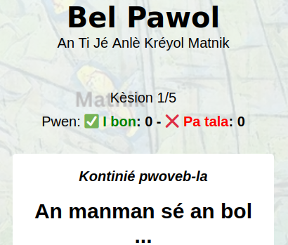 Jeu Créole Bel Pawol